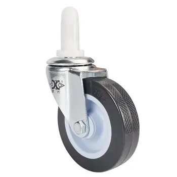 

3-inch Stick Pvc Gray Rubber Caster Press Water Vehicle Squeezing Clean Wheel Dining Car Universal Factory Direct