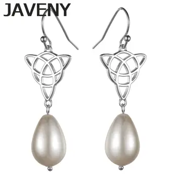 

925 Sterling Silver Jewelry Female Irish Celtics Knot Freshwater Pearl Earings for Women 2019 Statement Jewel Accessories Gifts