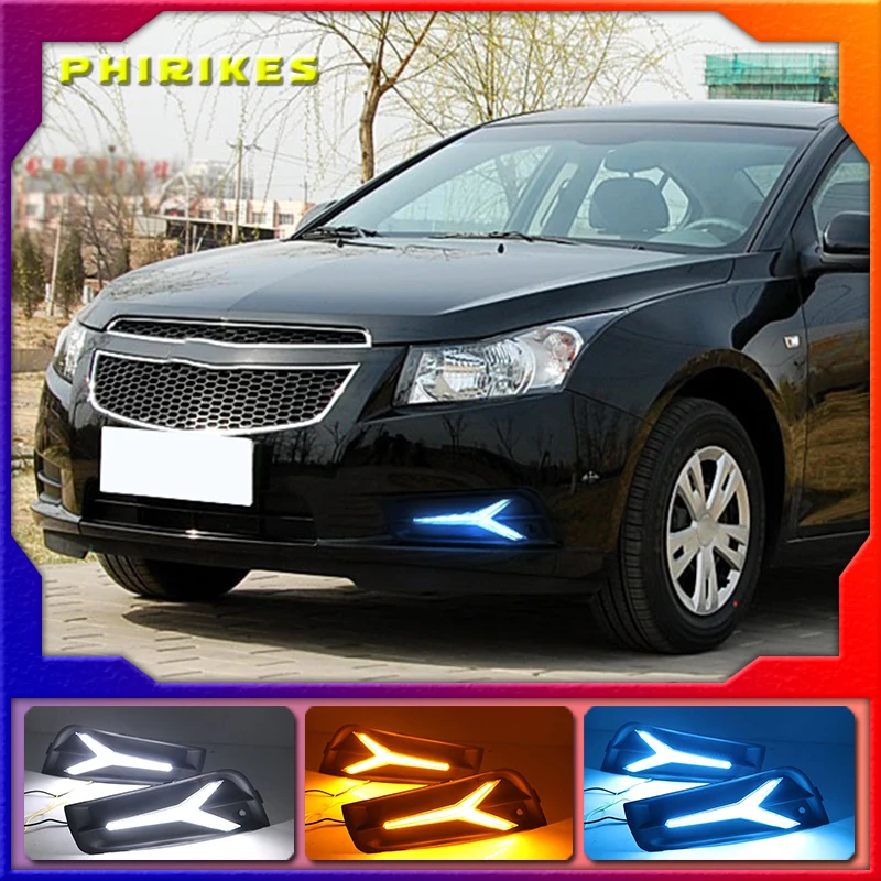 1 set 12V LED DRL Daytime Running Lights Daylight With turn signal Lamp For Chevrolet CRUZE 2009 2010 2011 2012 2013 2014 |