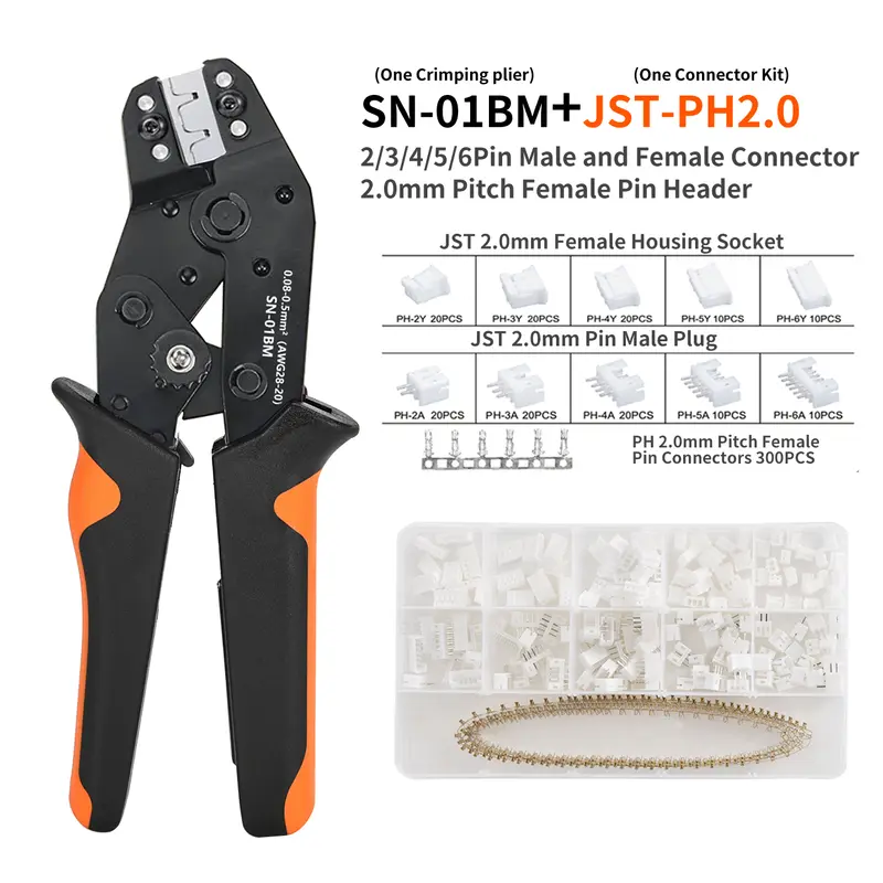 SN-01BM Micro Connector Ratchet Crimping Tool Kit Jst PH2.0/XH2.54 Terminals Wire Crimper Plier Set Mini Clamp Tool - Image 10