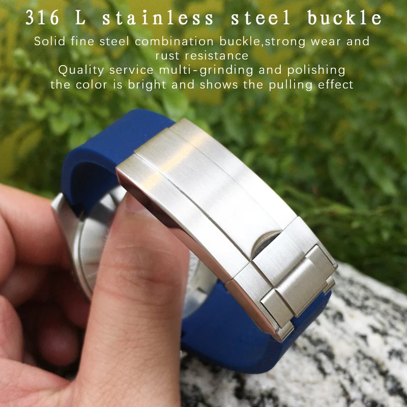 20mm 21mm 19mm 22mm Soft Rubber Watch band fit for Rolex Submariner GMT Longines Omega Silicone Strap Waterproof Watchband Tools