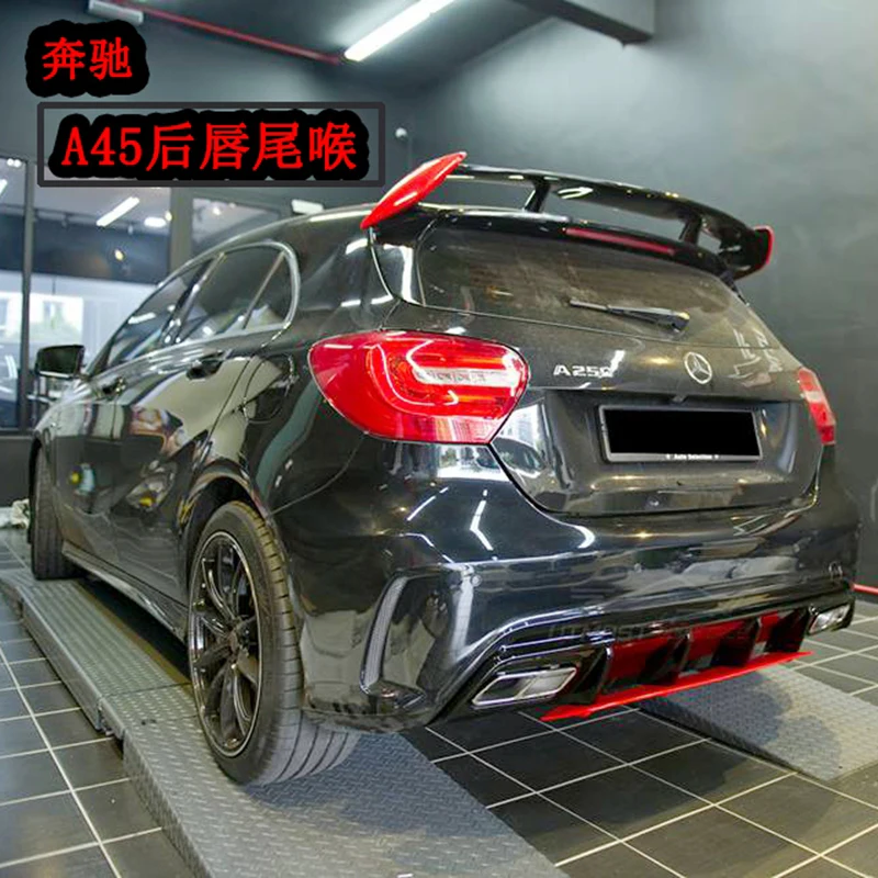 Для Mercedes Benz W176 хэтчбек 4 двери 13-18 A45 AMG A180 A200 задний диффузор спойлер с выхлопом(только спортивная версия