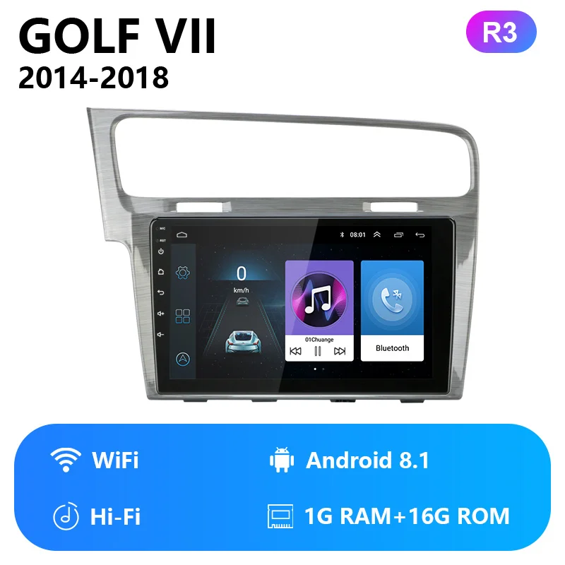 Jansite 4G RDS 1" автомобильное радио для Volkswagen Golf 7 VII- Wifi Android мультимедиа сенсорного экрана видеоплееры с CANBUS - Цвет: Wifi version