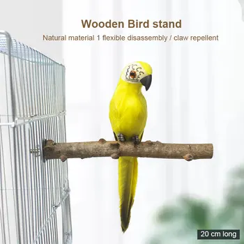 

Wooden Bird Parrot Stand Holder Paw Grinding Perch Chew Bite Claw Grinding Pet Toys Hanging Cage Pet Product Bird Standing Stick