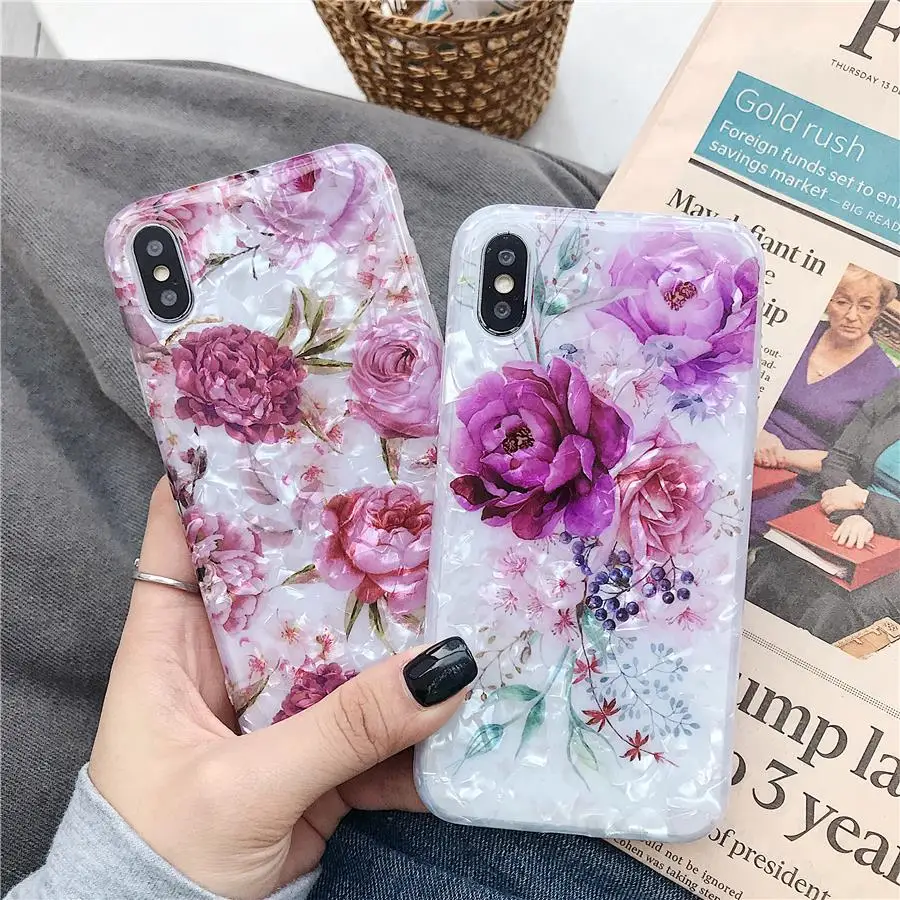Ретро цветок сон Конч мягкий imd чехол для телефона iPhone 11 Pro MAX X XR XS Max 6S 7 8 Plus