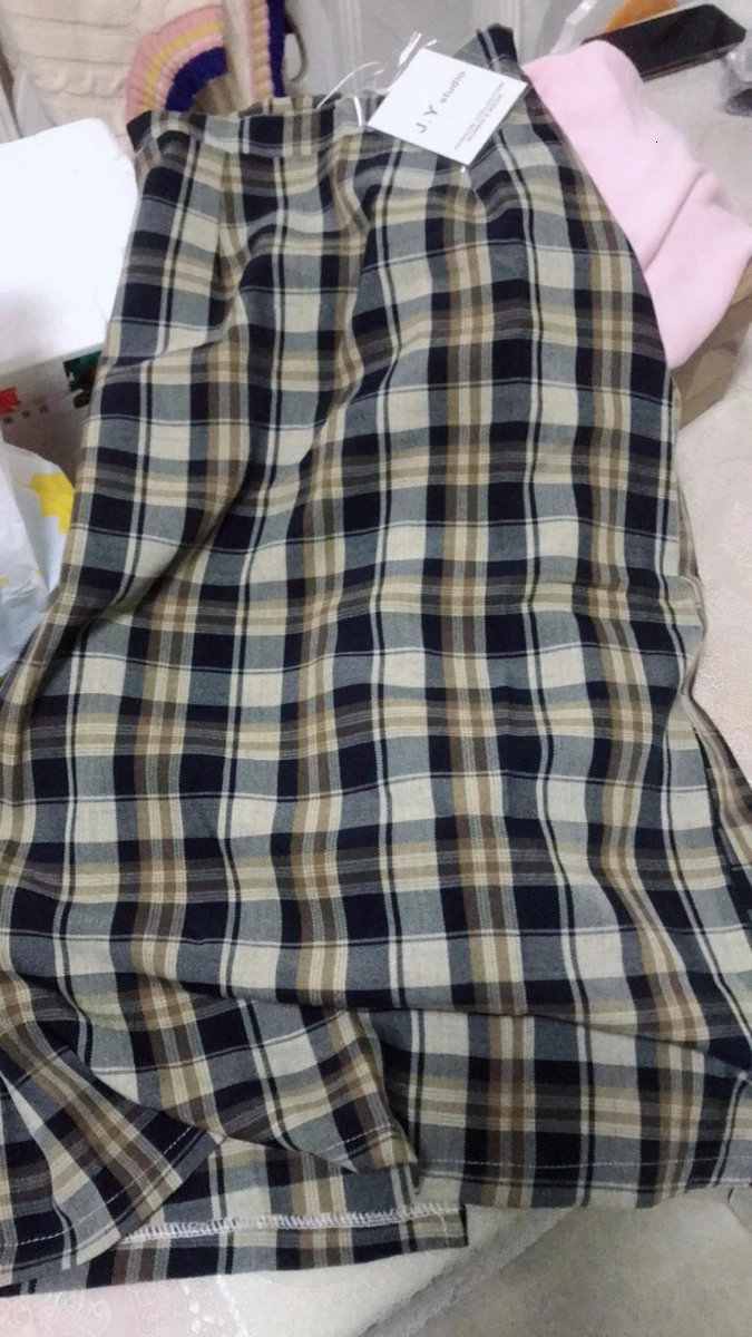 Женская длинная клетчатая юбка Демисезонный Harajuku трапециевидной формы шикарная юбка модные Высокая Талия Винтаж решетки Kawaii юбка saia faldas