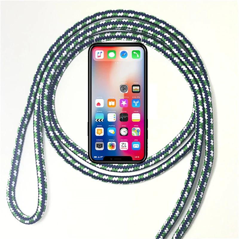 Чехол Lanyard Цепочки и ожерелья плечевой шейный ремень веревка шнур для samsung Galaxy S3 Duos Neo S6 S7 край S8 S2 плюс S4 S5 мини-чехол для телефона - Цвет: 6Green-White