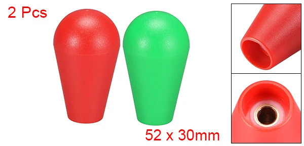 Red Green Uxcell 2 шт. джойстик головка рокер мяч эллипс овальная Верхняя ручка американского типа аркадная игра diy Запчасти Замена 5 цветов - Цвет: Red Green