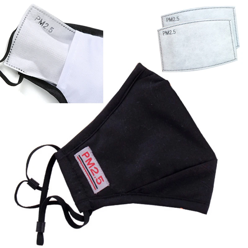 

Mascarilla Cotton PM2.5 Black mouth face Mask Activated carbon filter masque Mask with Valve