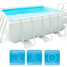 Индивидуальный прямоугольный металлический каркасный бассейн для продажи на продажу, легкий в установке и съемный бассейн для наружного