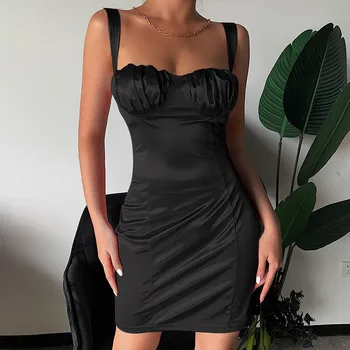 

Women dress Fashion Square Collar Solid Adjustable Strap Zipper Slim Evening Club Bodycon Female Dress Vestido#30