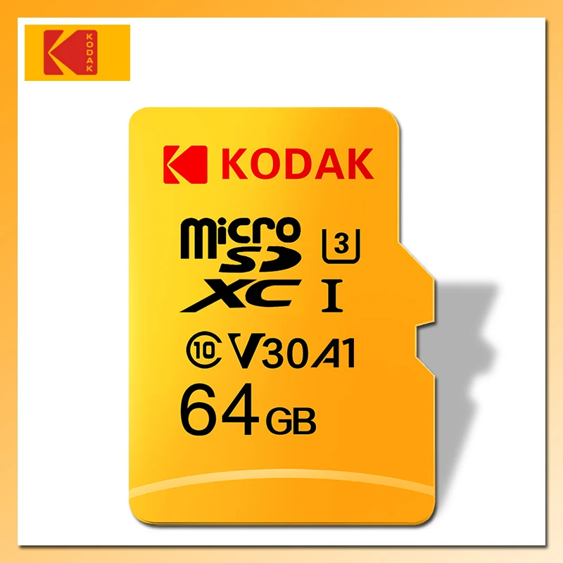 KODAK-carte Micro SD, 16 go/32 go/64 go/128 go/256 go/512 go, U1, classe 10, TF, carte mémoire