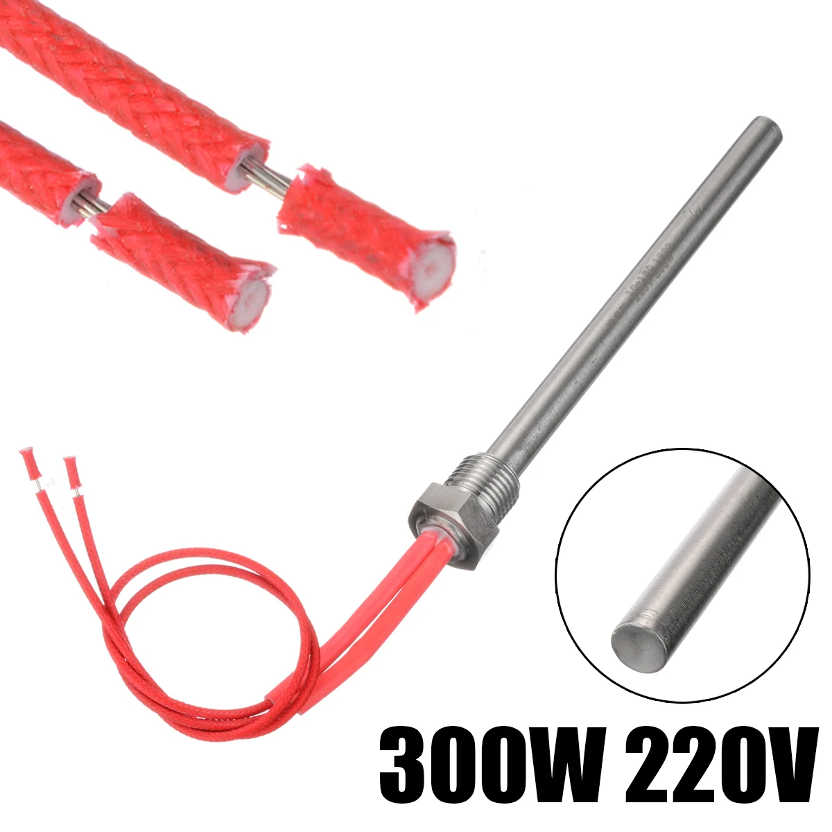 300W 220V Stainless Steel Barbecue Igniter Hot Rod Heating Tube Ignitor Starter BBQ Tools 10*150mm