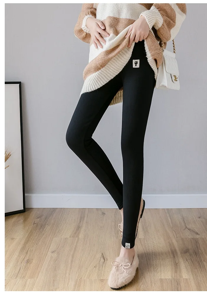 Explosion models maternity clothes autumn and winter plus pregnant thickening stomach lift comfortable leggings pregnant trouser