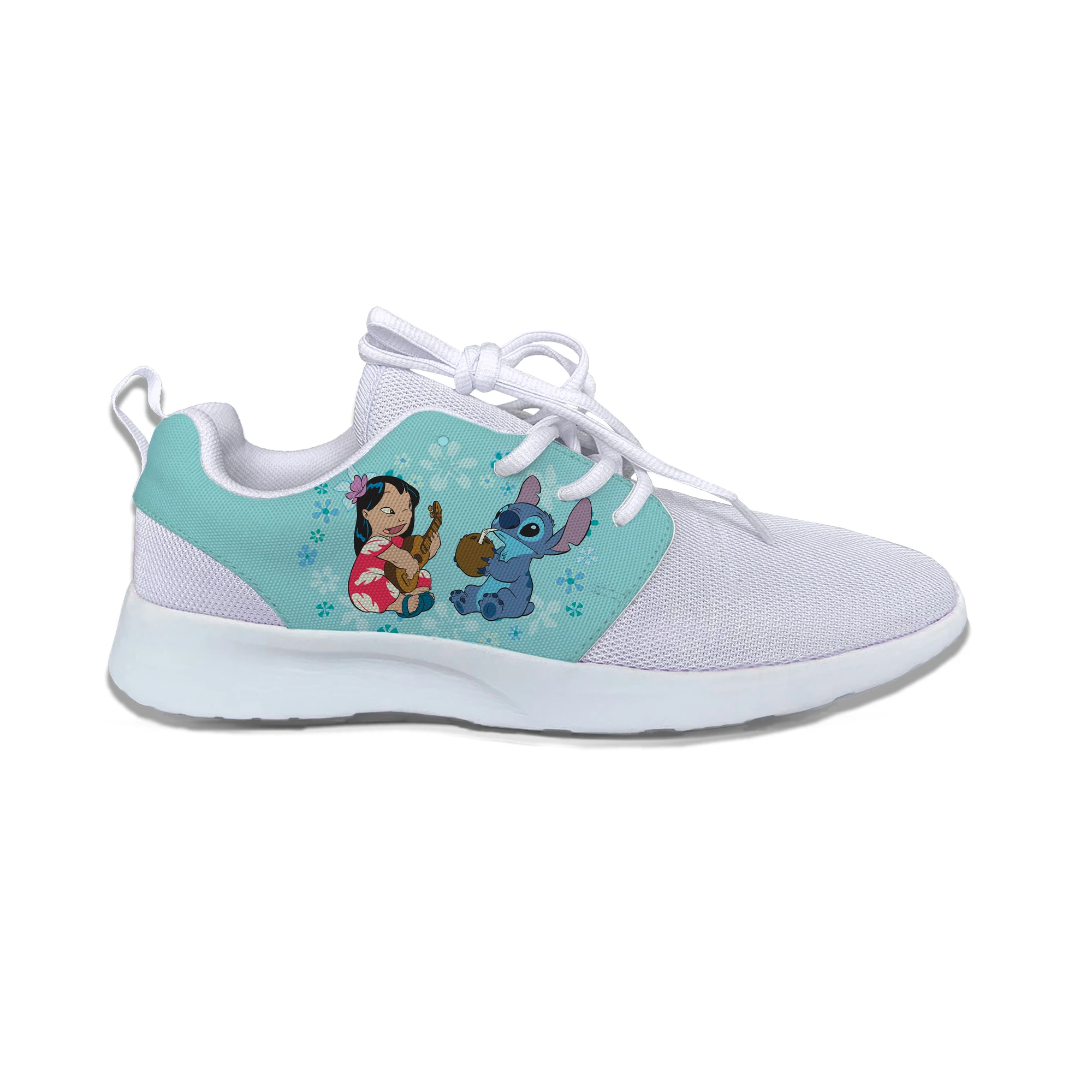 Lilo stitch angel/Лидер продаж; обувь для девочек и мальчиков с 3D принтом; легкие кроссовки; детская дышащая Спортивная обувь для бега - Цвет: lilo stitch angel