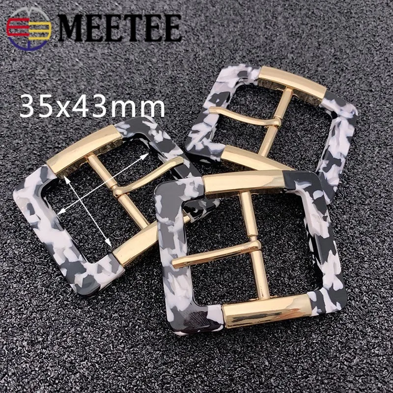2/4pcs 35x43mm Solid Resin Belt Buckle Men Women Coat Decorative Buckles Metal Pin Buckles DIY Leather Craft Sewing Accessories