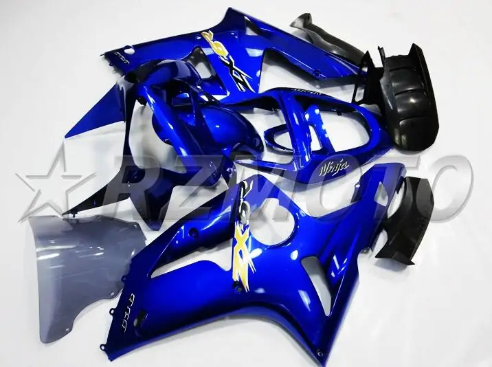 ABS полный обтекатель, пригодный для Kawasaki ZX6R 2003 2004 Обтекатели мотоцикла ZX-6R 03 04 Ninja 636 комплект кузова на заказ синие огни