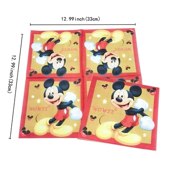 

For 6 Kids Red Mickey Mouse Party Supplies Decorations Birthday Party Favors Napkins Tablecloth Balloons Caketopper