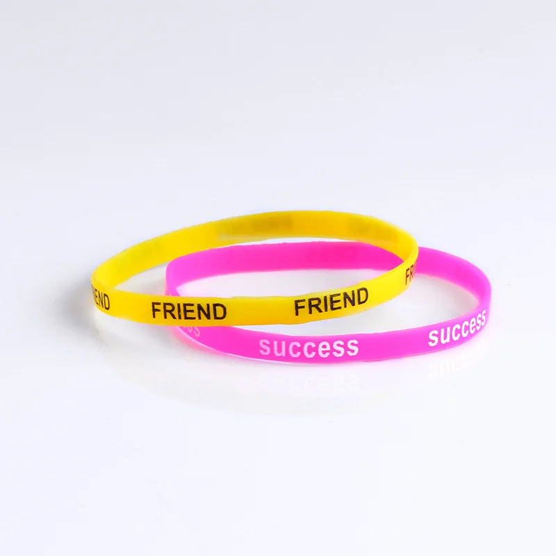 Спортивные браслеты с надписью "Best Friend", светящиеся силиконовые браслеты и браслеты для женщин, флуоресцентный резиновый фитнес-браслет