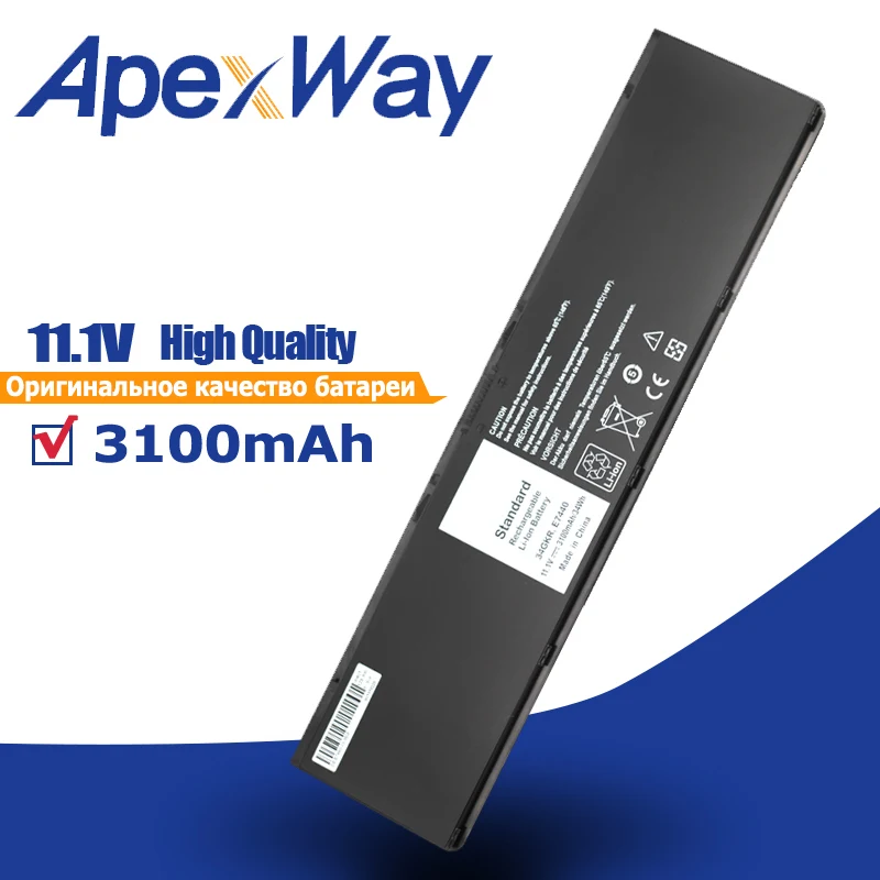 Скидка ApexWay 11,1 V 3100mAh лаптоп с Батарея для Dell Latitude 34GKR 451 BBFT 451 BBFY 14 дюймовый серии Latitude E7440 E7450 сенсорный экран