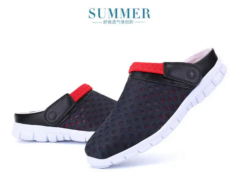 Comfort Men Shoes Casual Big Size Men's Home Slippers Fashion Mesh Soft Summer Sandals Crock Fishing Quick-drying Man Slipper B1