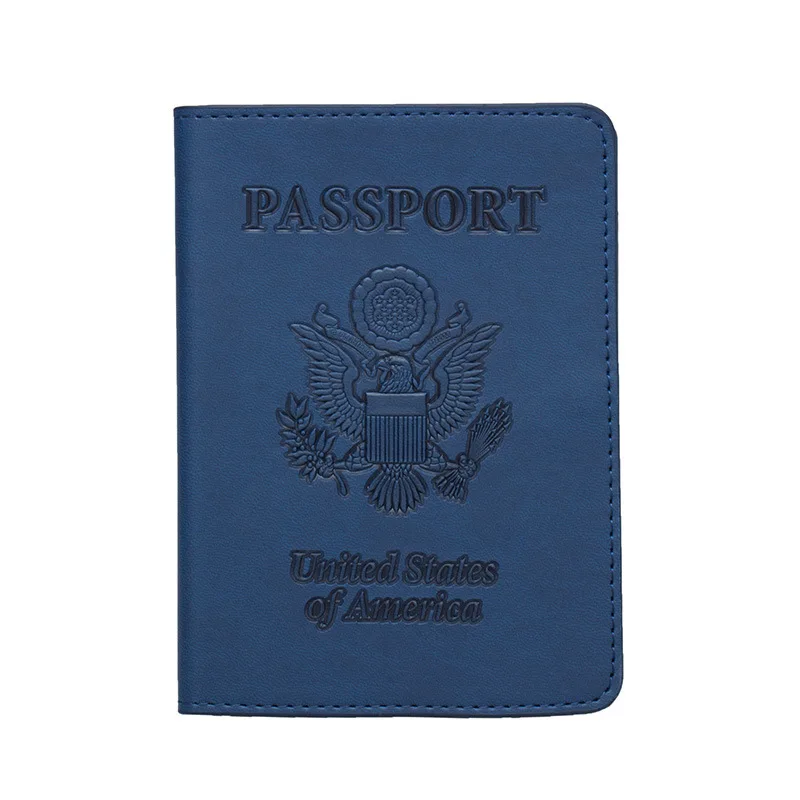 USA RFID anti-magnetic passport holder oil side multi-card position this passport cover PU ticket holder for gentleman