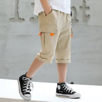 

Teenage Boys Shorts Cotton Kids Casual Shorts with Pockets 5 6 7 8 9 10 11 12 13 14 Yrs Old Boy Summer Short Pants High Quality