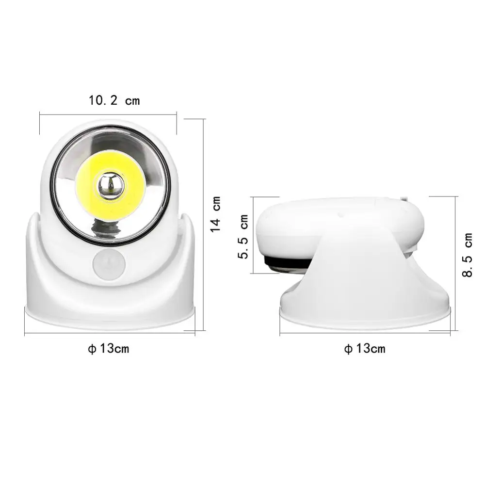COB светодиодный автоматический индукционный настенный светильник, светильник для шкафа, ночной Светильник для коридора, лестницы, низкое энергопотребление и высокая яркость - Испускаемый цвет: c