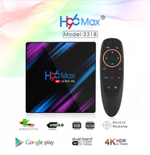 Android caixa de tv inteligente android 10 h96 max rk3318 2.4g 5g duplo wifi bt4.0 h96max media player google boxtv voz conjunto remoto caixa superior