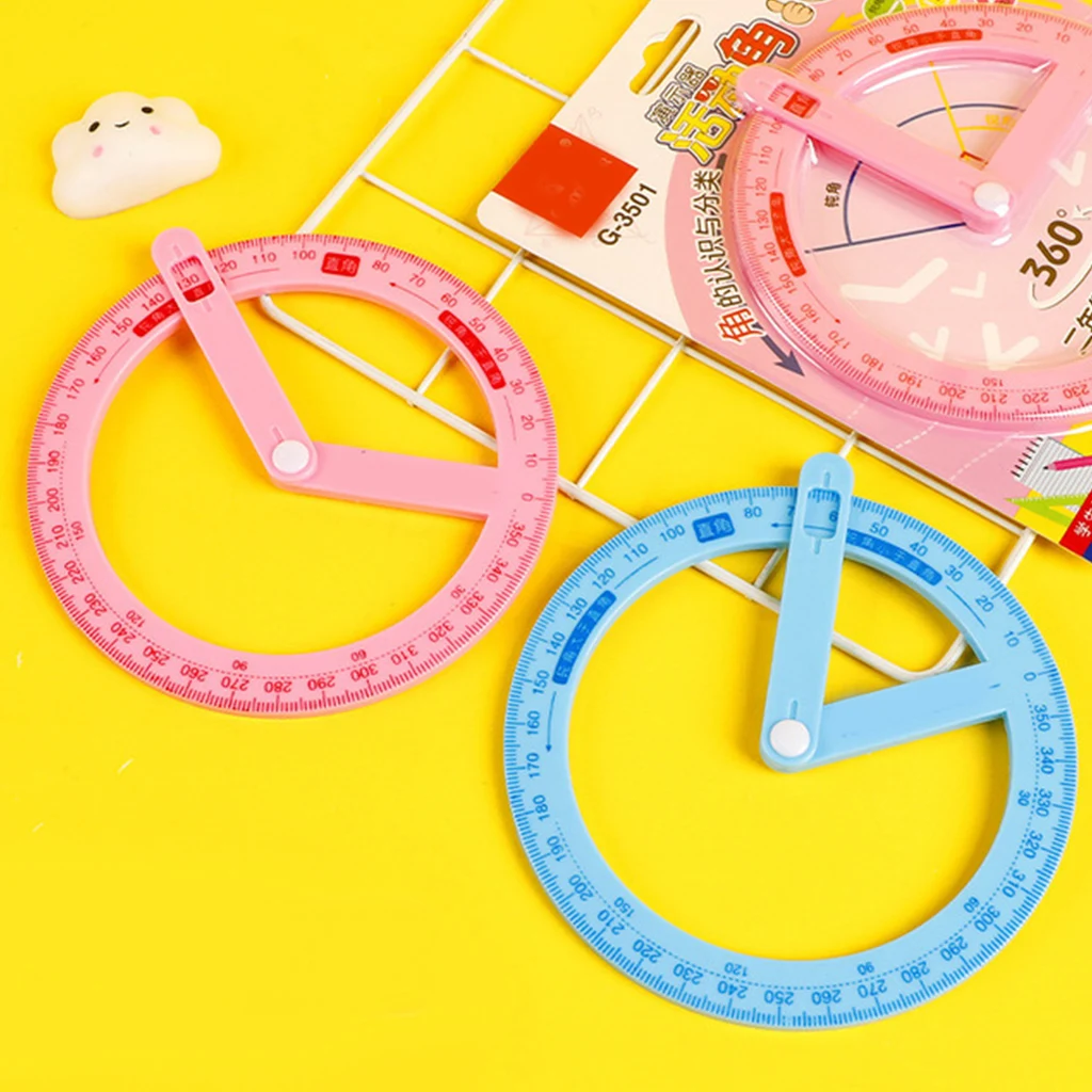 

360-degree Circle Protractor Ruler Measuring Tool for Xmas Birthday Gift Kawaii Stationery Teacher Student Prize Gift