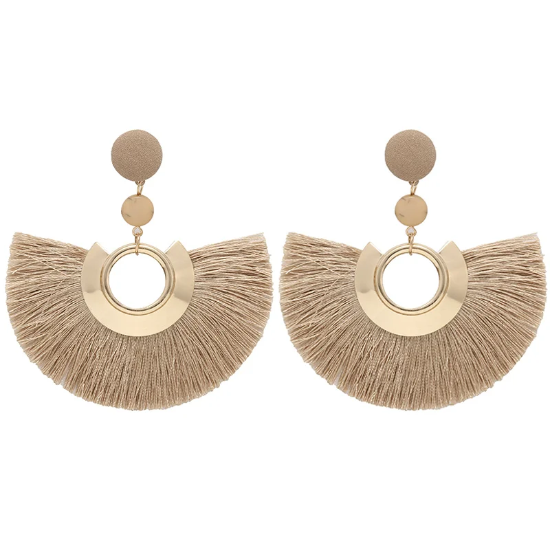 E1066-11 JOUVAL, модные серьги-кисточки женские, Boho Sector Fringe Brincos для женщин, большие длинные висячие серьги, ювелирные аксессуары - Окраска металла: E1066-11