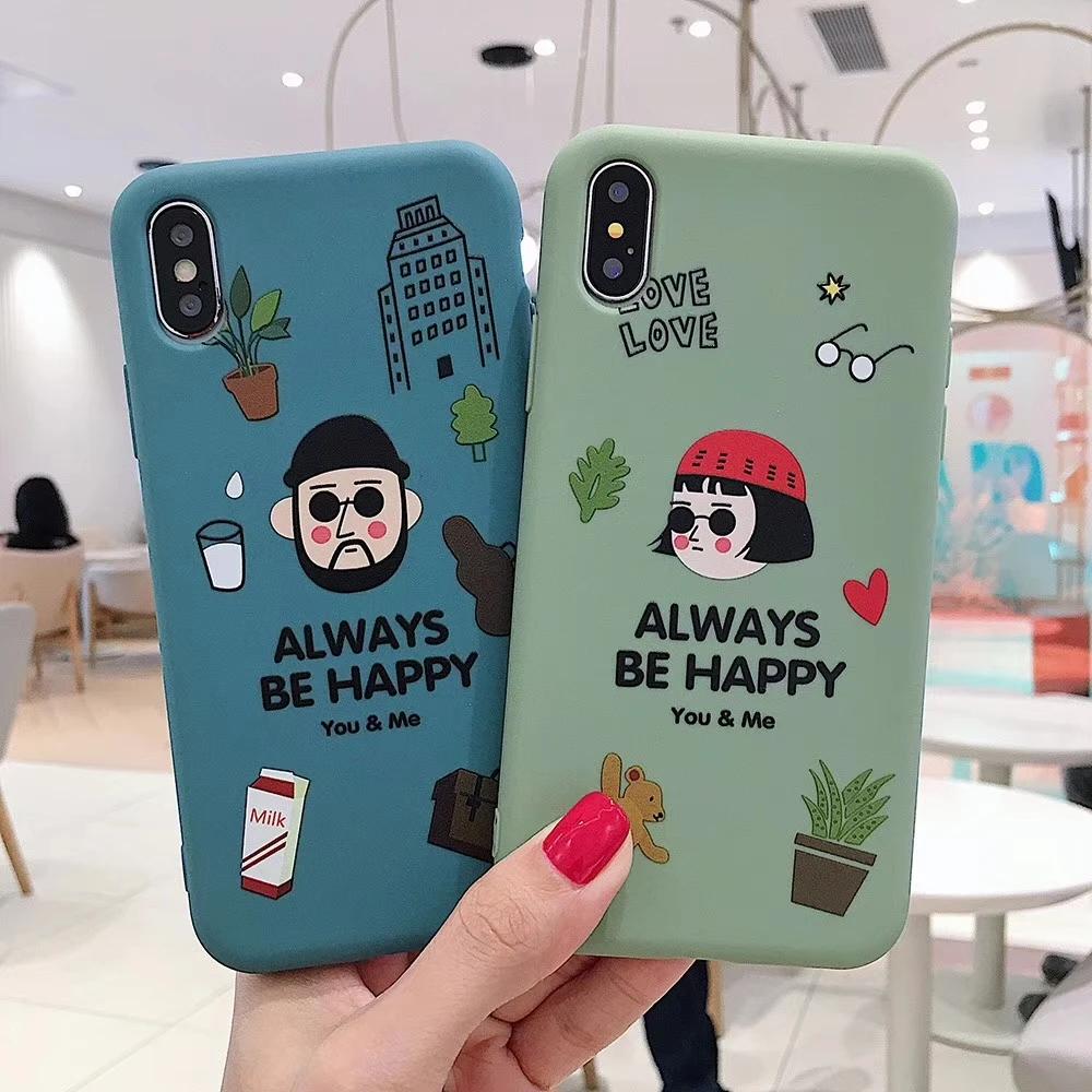 Cute Couple The Professional Killer Leon Phone Case for iPhone 7 8 6 6S Plus XS MAX Soft Silicone Covers for iPhone X XR XS MAX Cute Couple The Professional Killer Leon Phone Case for iPhone 7 8 6 6S Plus XS MAX Soft Silicone Covers for iPhone X XR XS MAX