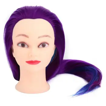 

Training Head Dark Purple 4 Colors Hairdressing Styling Braiding Training Practice Mannequin Head with Hair Mannequinfor
