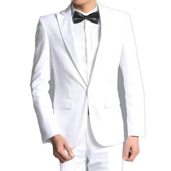 

Men's suit two-piece suit (jacket + pants) men's solid color fashion casual suit men's ball party dress support custom