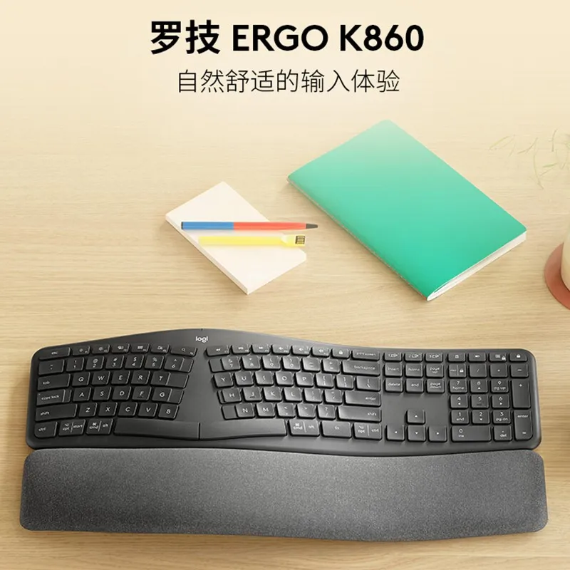 Logitech-人間工学に基づいたワイヤレスキーボードergok860,2.4 ghz 