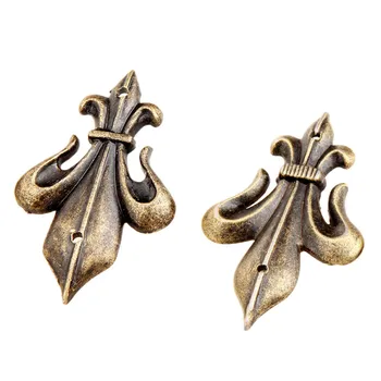 

20pcs Corners Protectors Furniture Decorative Antique Bronze shield Brackets Box case Feet Leg Vintage Metal 45mm/58mm nails