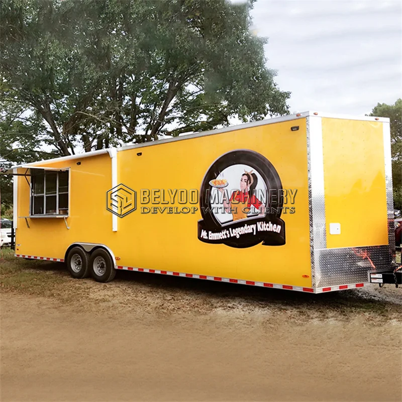 Food Truck New Arrival Outdoor Kitchen Fast Food Trailer With Cooking