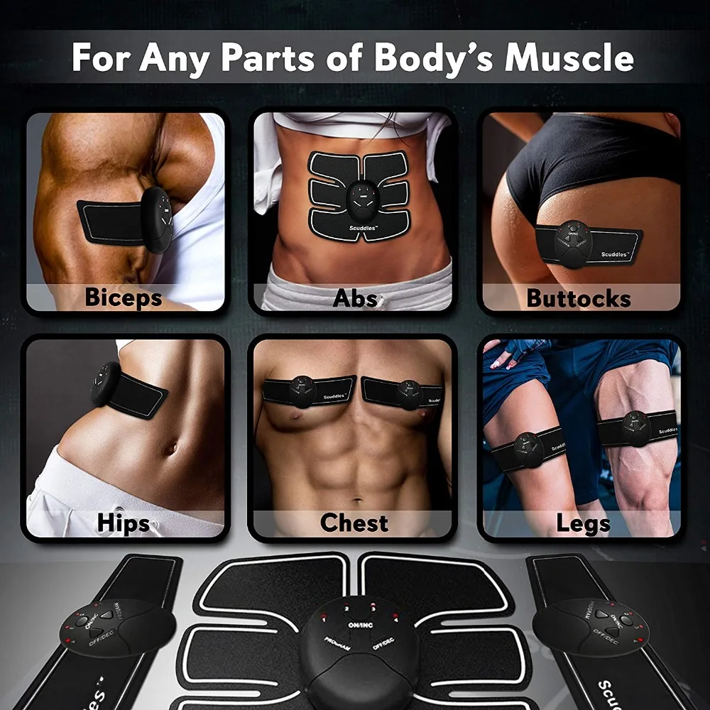 EMS Abdominal Muscle Stimulator Fitness Home Gym Electric Hip Trainer Abdomen Arm Exercise Vibration Massager Body Slimming Belt