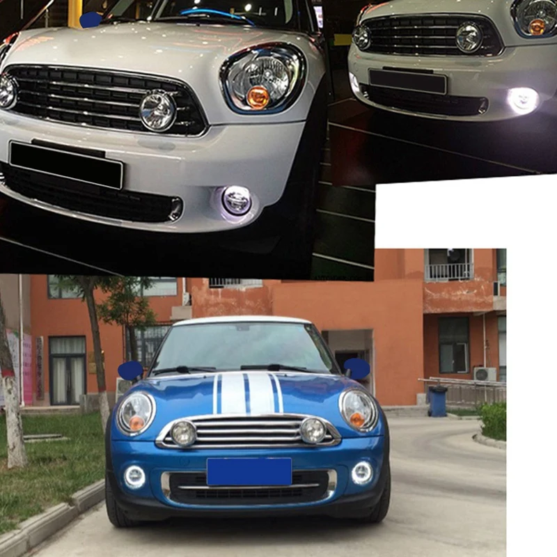  2Pcs LED Fog Lamp with Angel Eyes DRL LED Daytime Running Lights for BMW Mini Cooper R55 R56 R57 R5 - 4000362310586