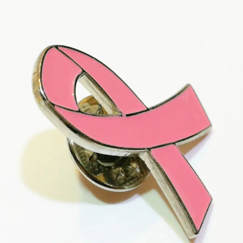 10Pcs/Set Womens Jewelry Enamel Pink Ribbon Brooch Pins Surviving Breast Cancer Awareness Hope Lapel Buttons Badges M2EA faith over fear kidney cancer awareness ribbon gifts t shirt