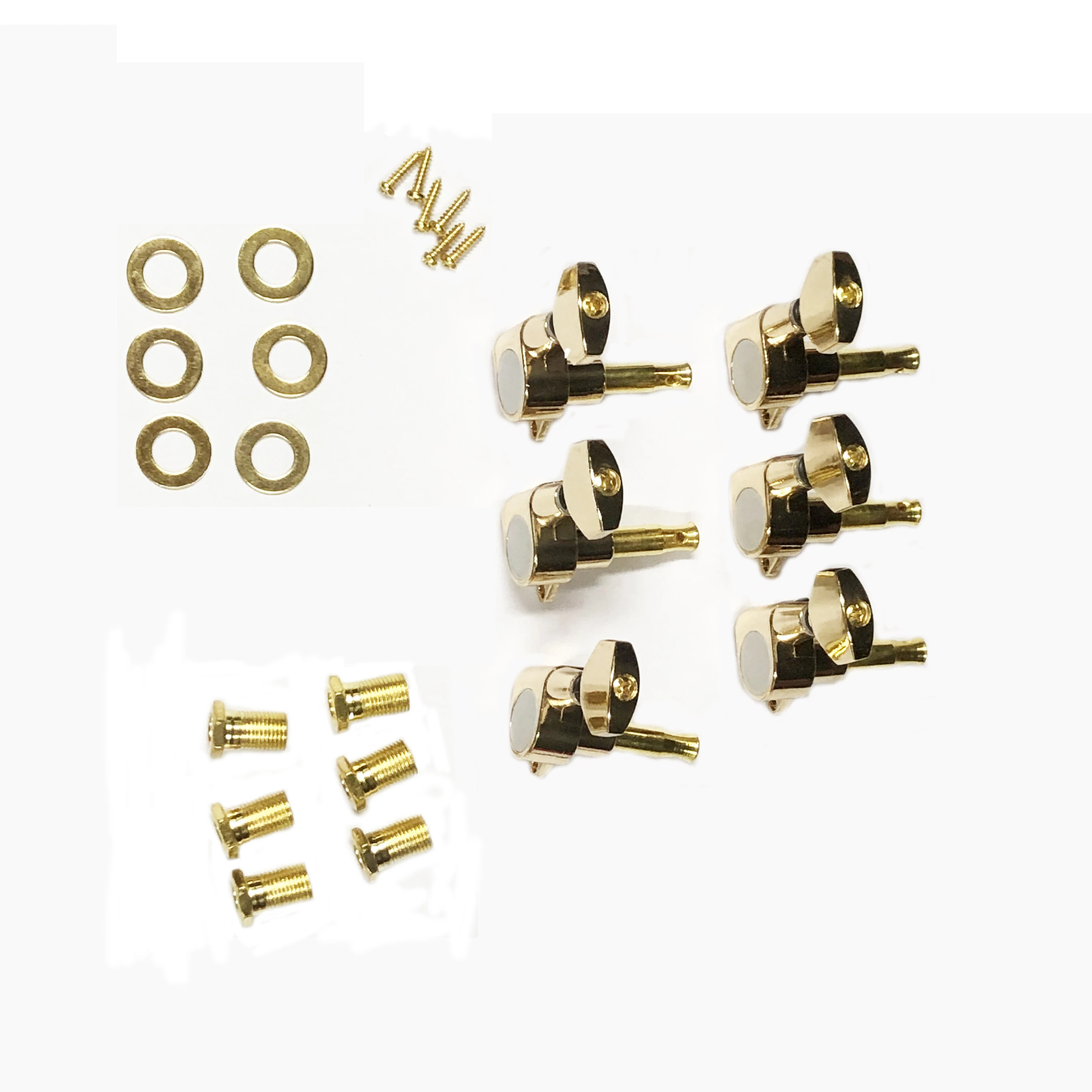 1set 6pcs In line Electric Guitar Tuner In Gold Sliver Color For 10mm Holes Guitar Machine Heads