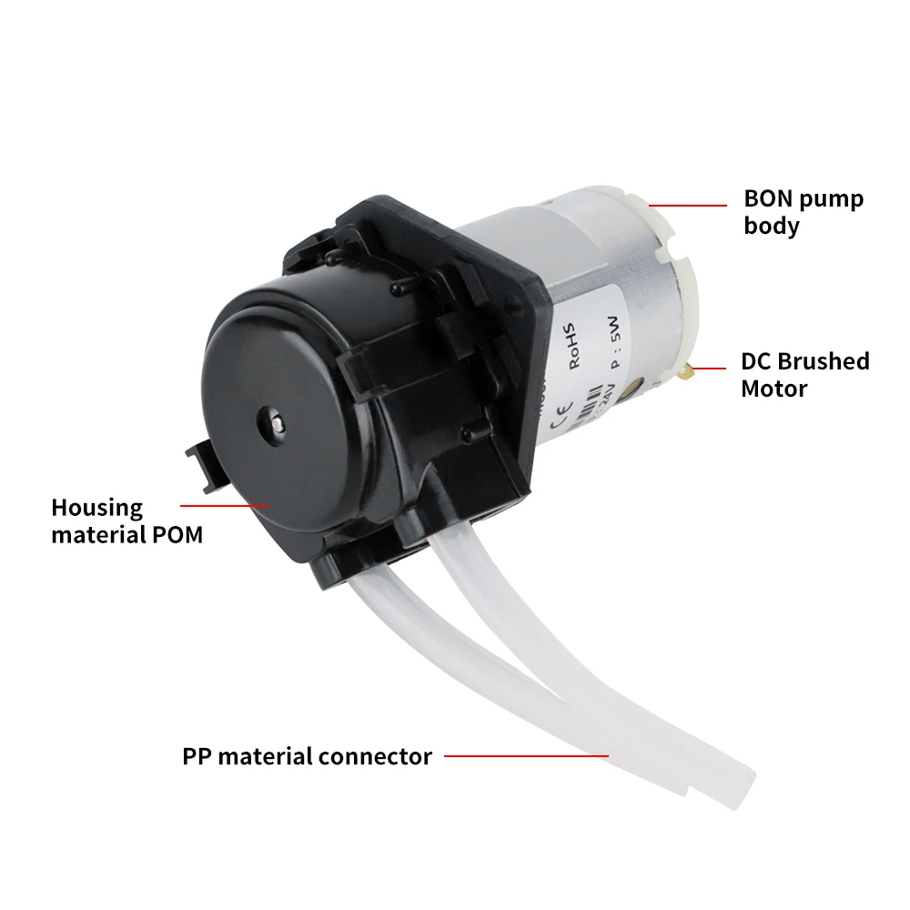 BORUIT Перистальтический Pump12V DC водяной насос, BPT трубка силиконовая трубка автоматический мини водяной насос