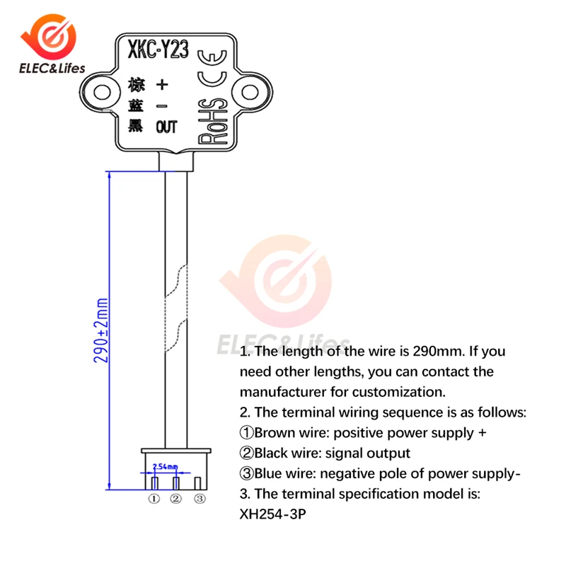 DC 5V XKC-Y23-V Non Contact Capacitor Liquid Level Sensor Switch Induction Non-contact Liquid Level Detection Switch