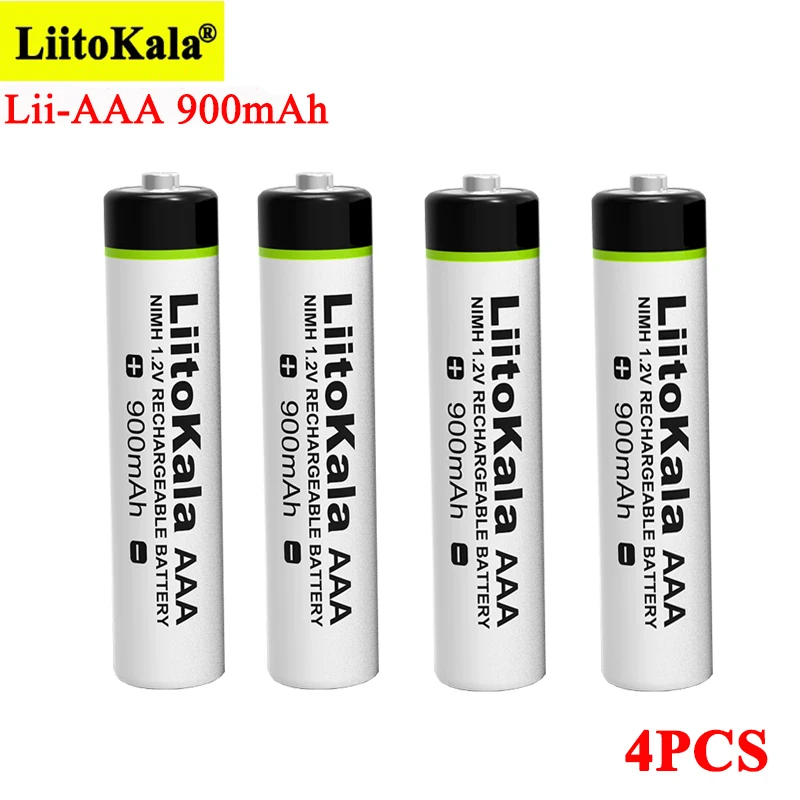 LiitoKala Original AAA 900mAh NiMH Batterie 1,2 V Akku für Taschenlampe, Spielzeug, fernbedienung