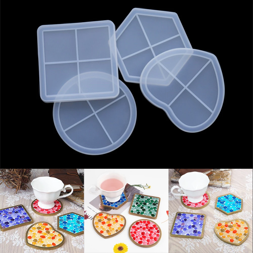 1Pcs Round Silicone Mold Square Shape Resin Molds Irregular Gem