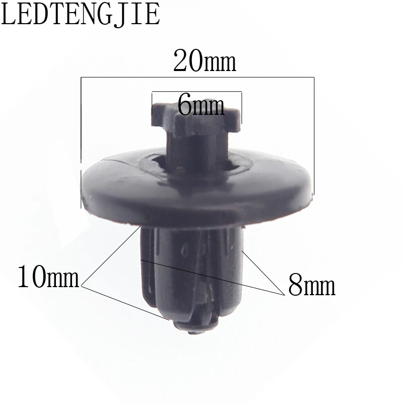 

LEDTENGJEI Automotive Fastener Clip Black Plastic 100pcs YT1645 Car Bumper Piercing Nail Push Rivet for Marking Car Repair Parts