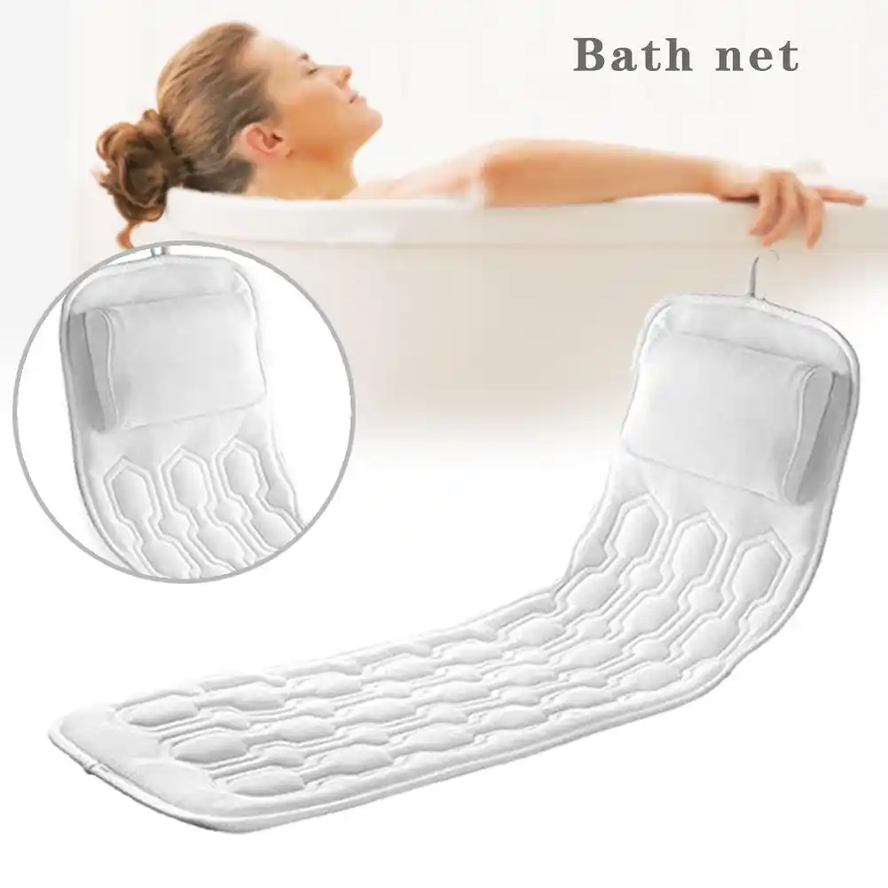Spa Non Slip Cushion Full Body Bath Pillow Comfortable 3d Mesh Neck Back Support Bathtub Mattress Pad Thick Breathable Pillow Aliexpress