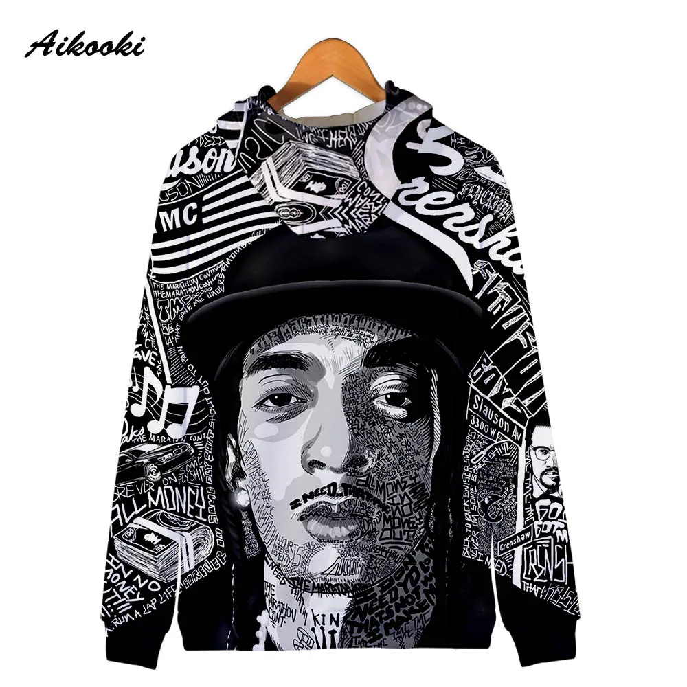 Aikooki Горячая Певица Nipsey Hussle толстовки для мужчин и женщин с капюшоном стойки в средней молнии Толстовка для мужчин s Hoody polluverers