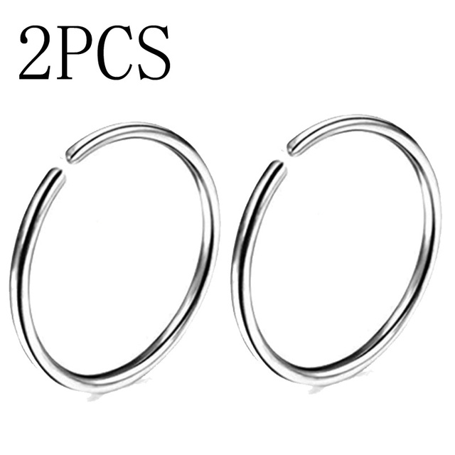 20G 0.8mm Thin Fake Nose Ring Septum Helix Nostril Piercing Labret Lip Fake Piercing Titanium Cartilage Fake Earrings Hoop