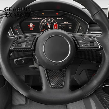 

Carbon fiber Steering Wheel Buttons Frame Decoration Cover Stickers Trim For Audi A4 B9 A5 Car Styling Interior Auto Accessories